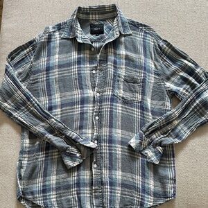 Rails Men's Linen Plaid Button Down Shirt